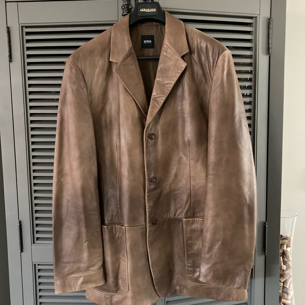 Hugo Boss leather blazer